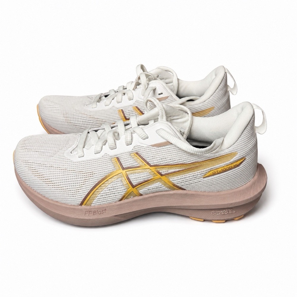 ASICS GT-1000 14 White Rubble Red 1012B859 Women's Size 7.5 Running Shoes